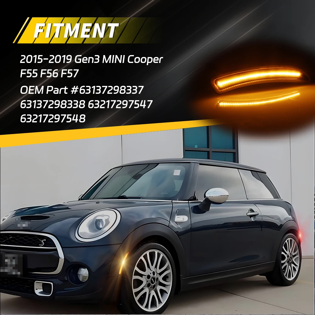 الجبهة أو الخلفية الزاوية الجانب ماركر ضوء الحاجز ضوء مع LED ل 2014 2015 2016 2017 2018 2019 Gen3 ميني كوبر F55 F56 F57 #2