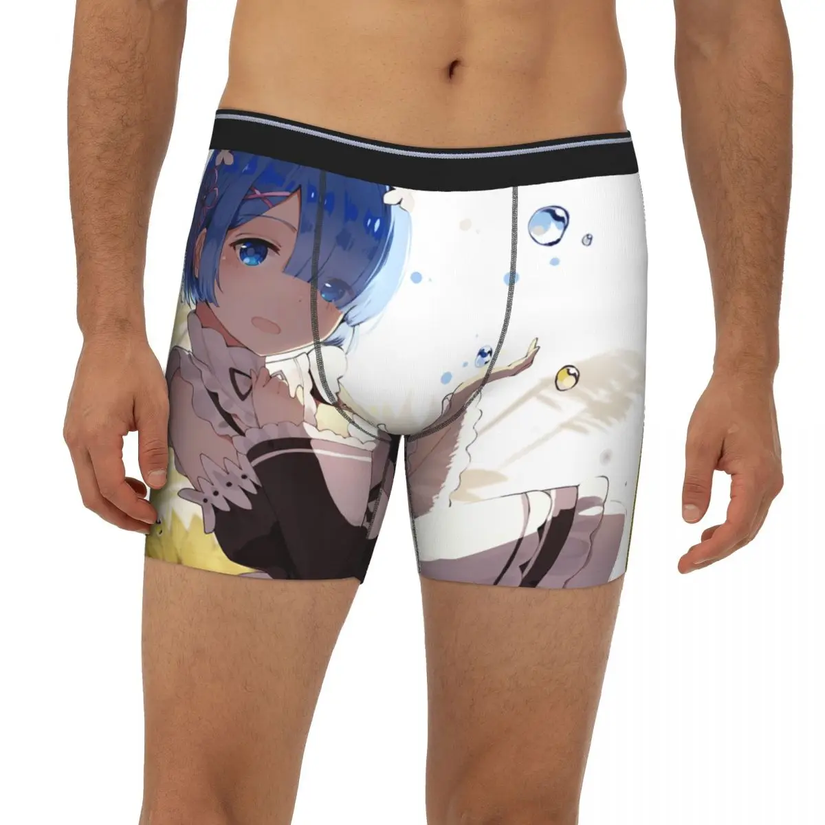 

Ram And Rem Re Zero Subaru Natsuki Anime Underpants Breathbale Panties Anime Male Underwear Print Shorts Boxer Briefs