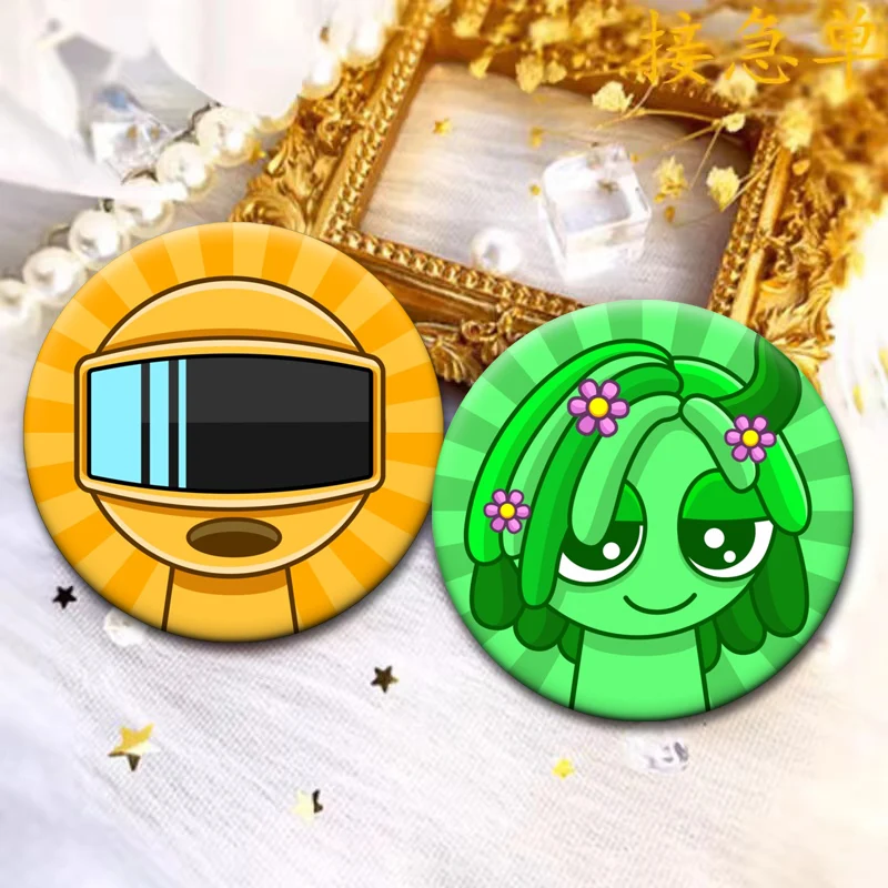 Wenda,Pinki,Oren Button Pins Cute Round Cartoon Badge S-Sprunki Game Brooches for Backpack Clothes Accessorys Jewelry Gifts