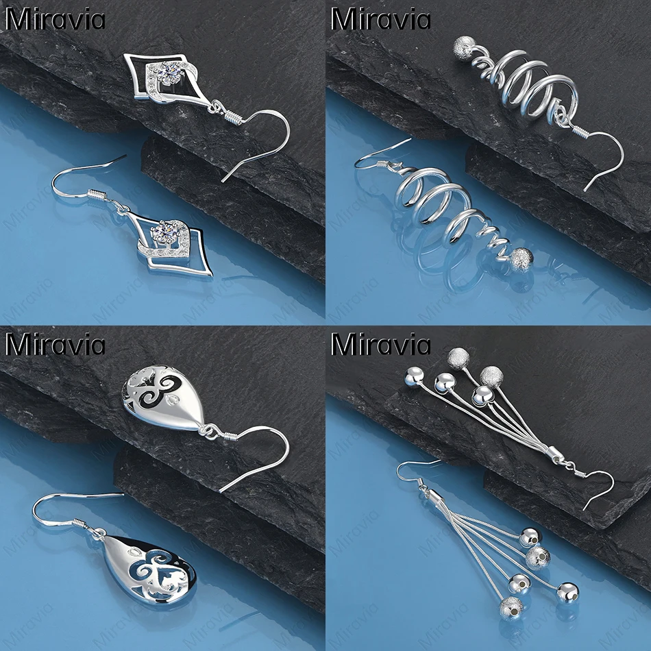 

Miravia 925 Sterling Silver Spring Hanging Ball Earrings Cute Charm Woman Holiday Gift Party Jewelry