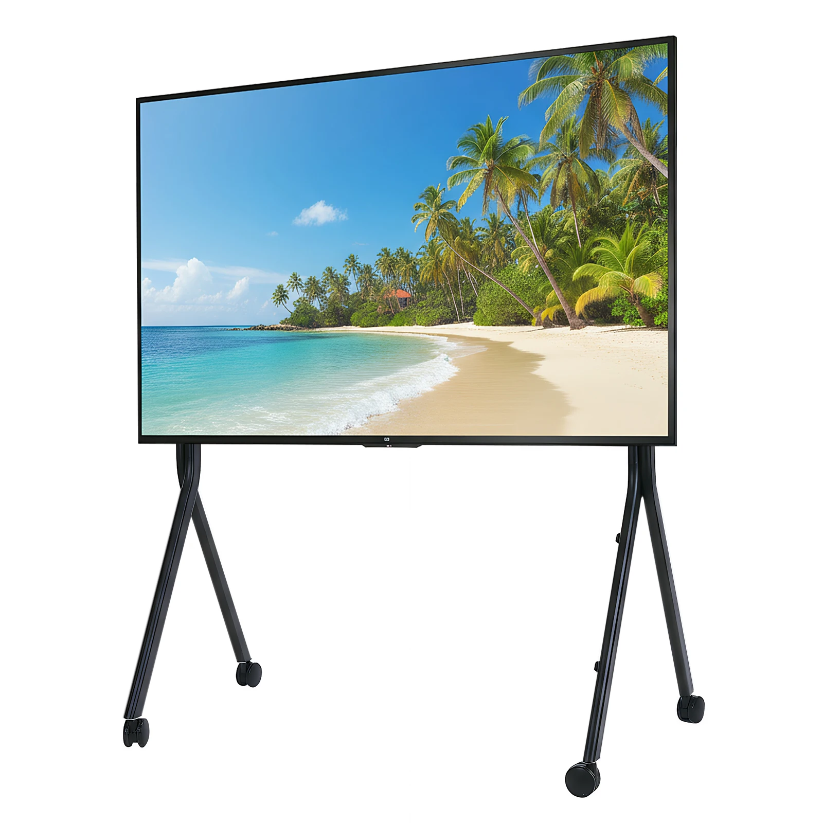 

Универсальное крепление для плоских/изогнутых экранов 86-110 дюймов, поворотная тележка для телевизора с колесами, максимальная нагрузка 485 фунтов/220 кг, с блокирующимися колесами