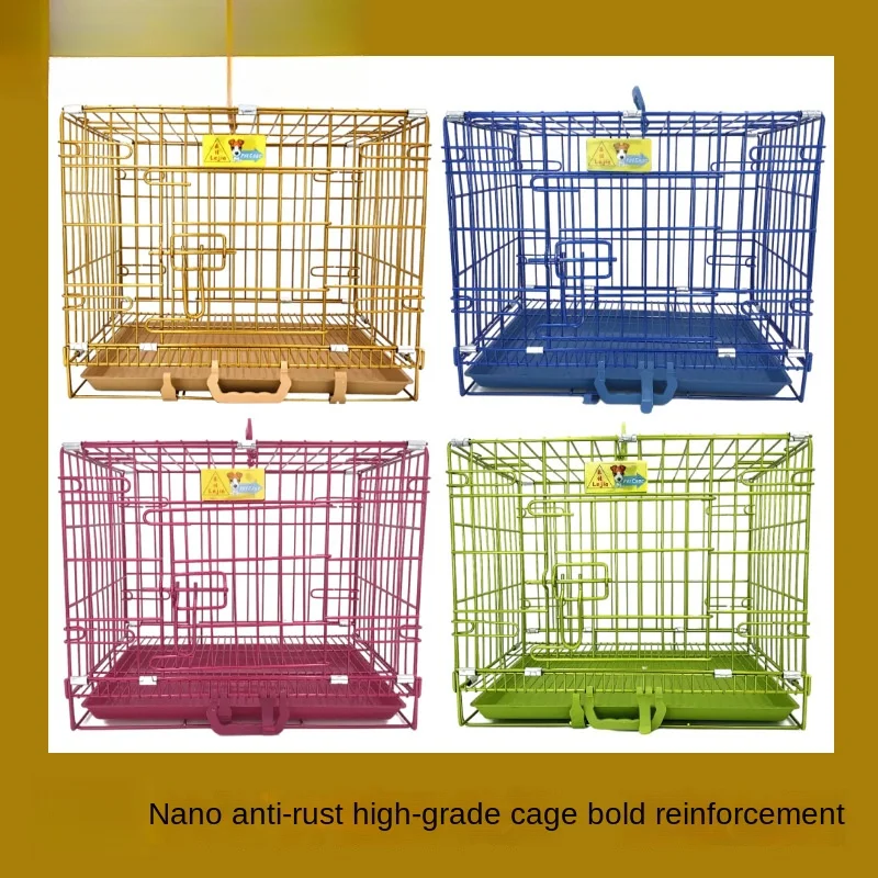 

Pet Cage Dog Crate Rabbit Large, Medium and Small Dogs Indoor Folding Supplies with Toilet