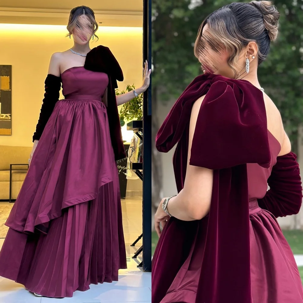 

Jiayigong High Quality Prom Satin Bow Formal Evening Pp Strapless Bespoke Occasion Gown Long Dresses