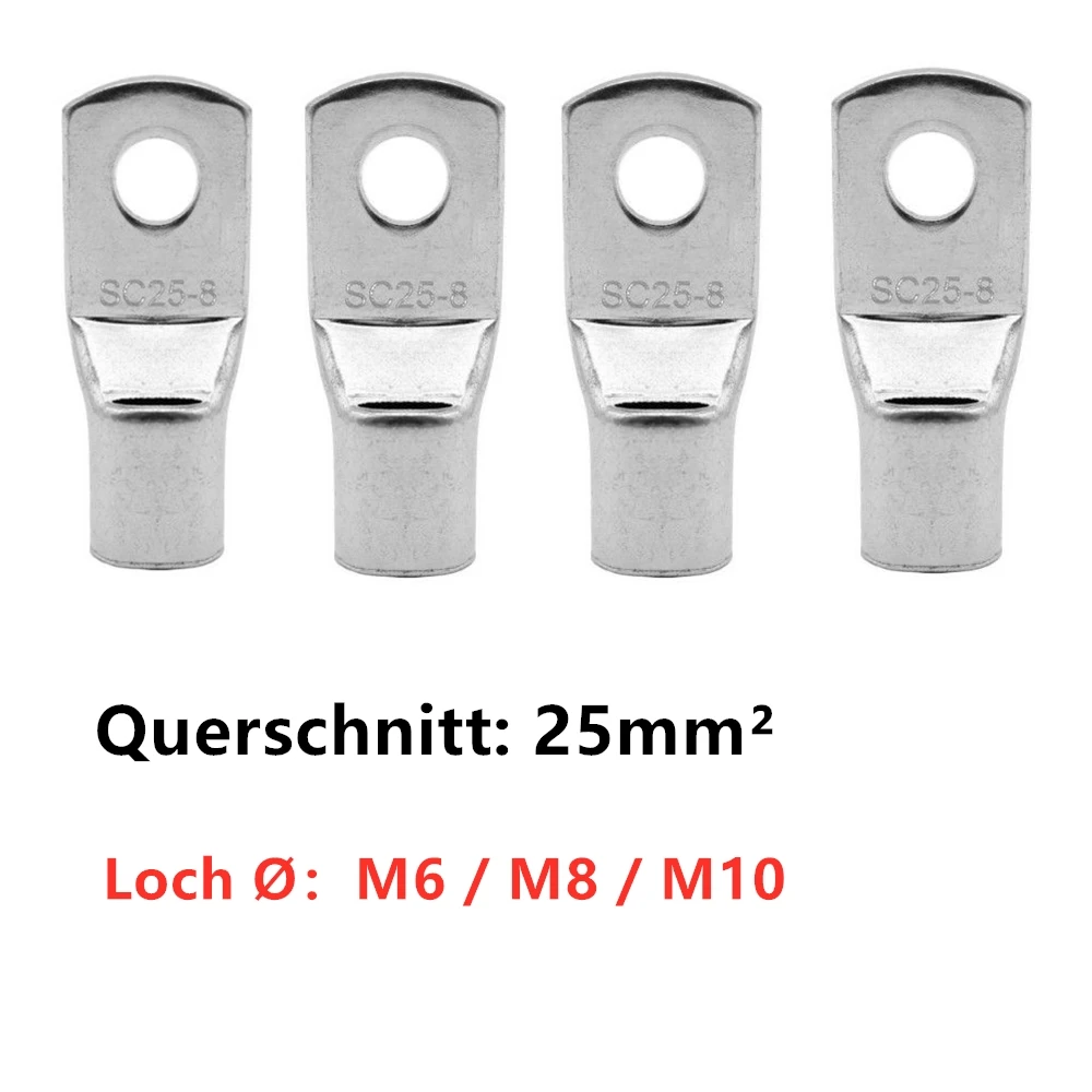 2-50PCS Copper Cable Lug Kit SC35-6 35-8 35-10 35-12 Bolt Hole Tinned Cable lugs Battery Terminals copper nose Wire connector