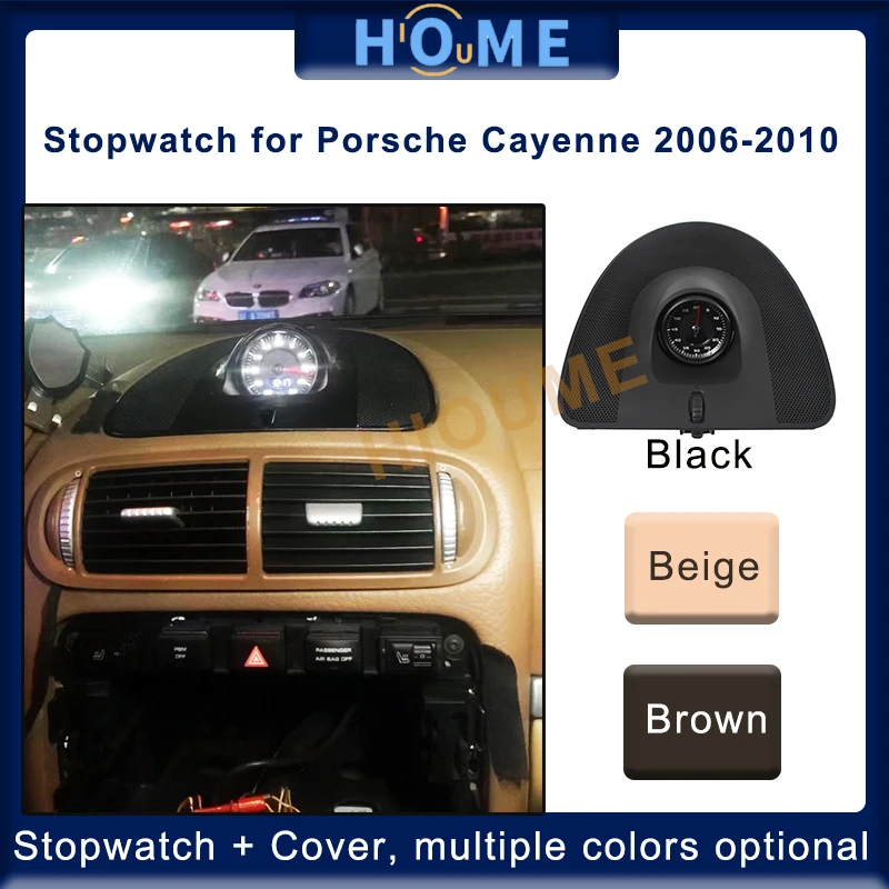 

Car Stopwatch Dashboard For Porsche Cayenne 2006 - 2010 Interior Center Dashboard Clock Compass Modification Accessories