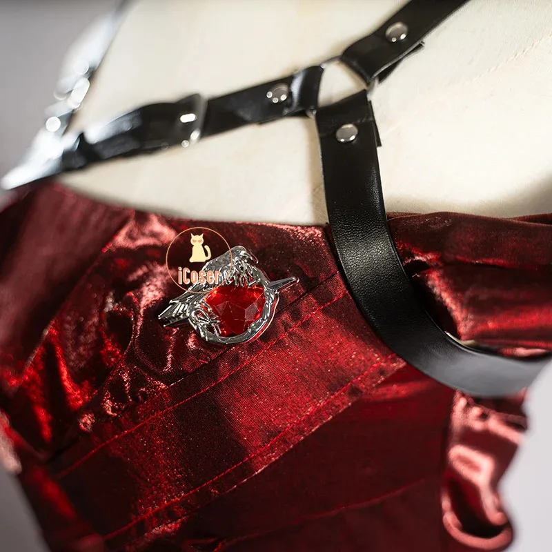 25COSLove and Deepspace Heroines أزياء تنكرية فستان أحمر حجاب ساحر زي سيلوس لا يصدق فاتح حفلة الهالوين Wo