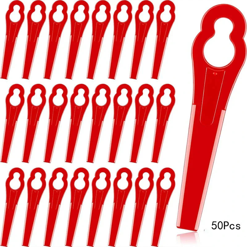 50Pcs Plastic Trimmer Blades Replacement Mowing Grass Trimmer Nylon Blades Plastic Lawn Mower Blade