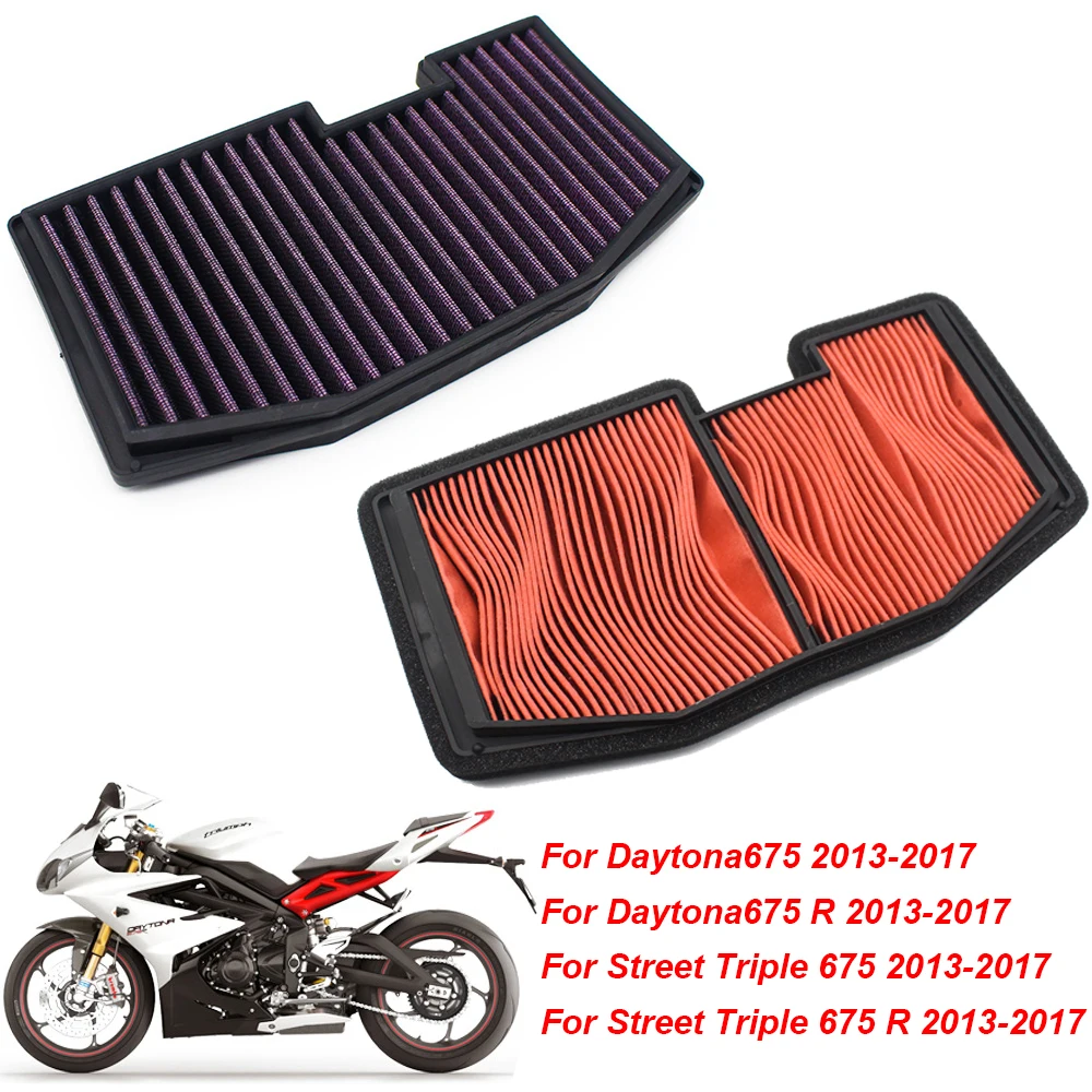 

Motorcycle Engine Air Intake Filter Cleaner Motorbike Air Filter For Triumph Daytona 675 Daytona675 Street Triple 675 2013-2017