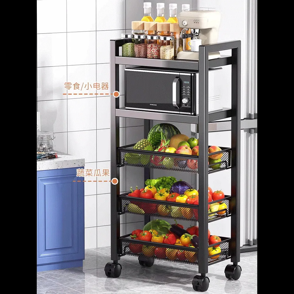 رف مطبخ من الفولاذ المقاوم للصدأ، رف تخزين متعدد الوظائف من الأرض إلى السقف