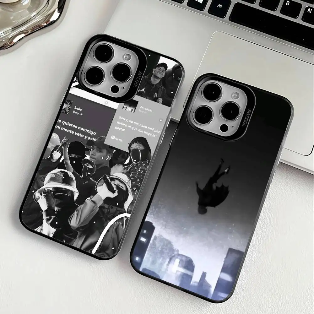 Funda para teléfono Rapper B-BENY JR, funda de TPU anticaída transparente que cambia de color para iPhone 11-16, ajuste delgado.