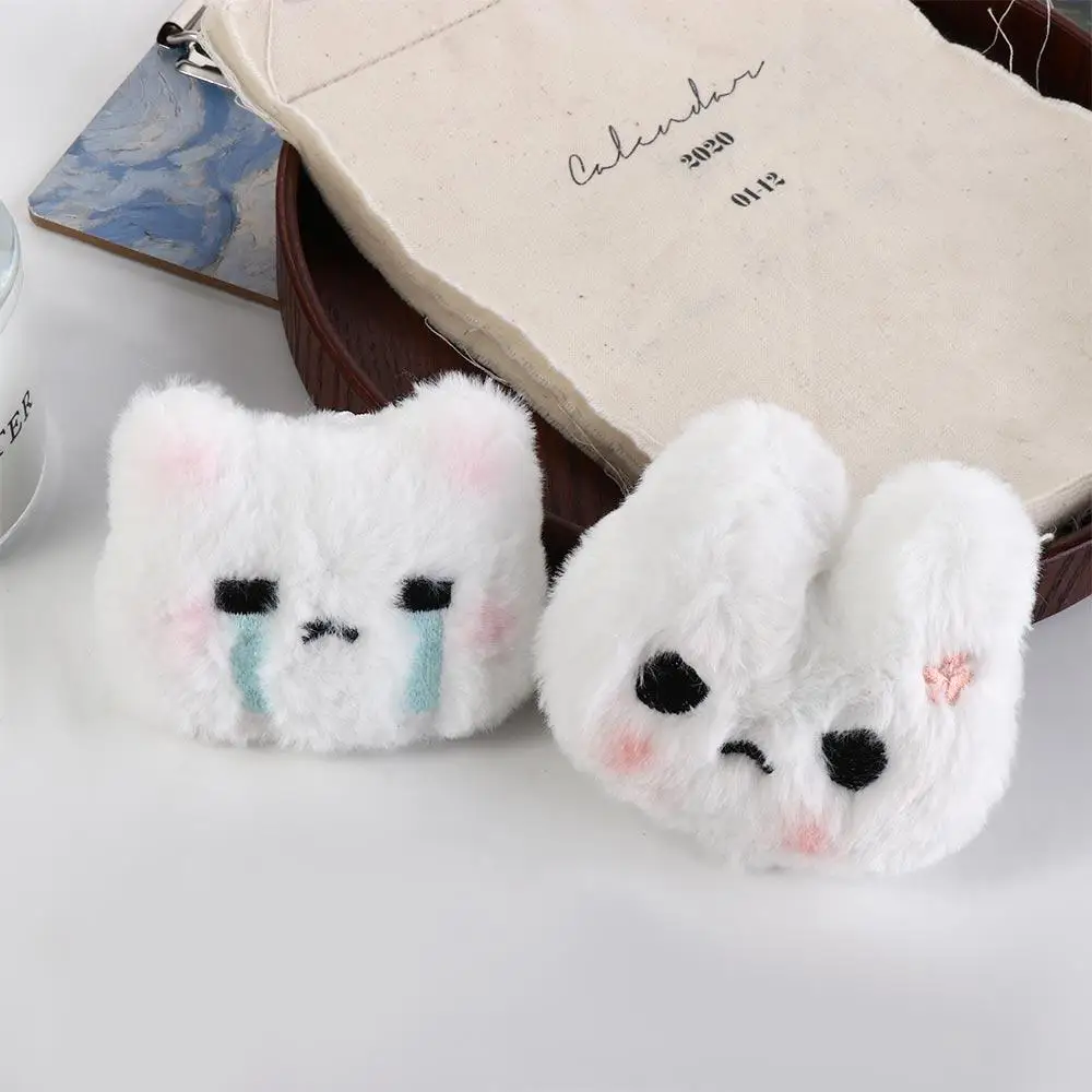 Plush Stuffed Rabbit Plush Keychain Crying Bunny Squeak Blush Angry Rabbit Plush Pendant Korean Style Cartoon Anime