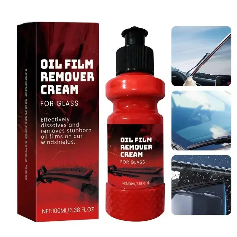 Glass Oil Film Removal Cream 100ml Car Glass Cleaner Car Window Cleaner for Remove Dirt Water Stains Windshield Cleaner