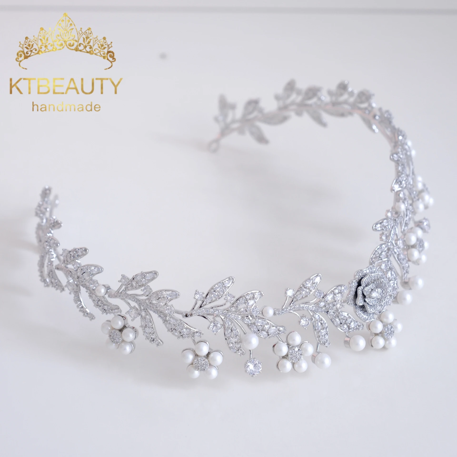 

Silvery Rhinestone Zirconia Tiara Longer Size Bridal Wedding Headband Women's Royal Dressing Crown Accessory Jewelry