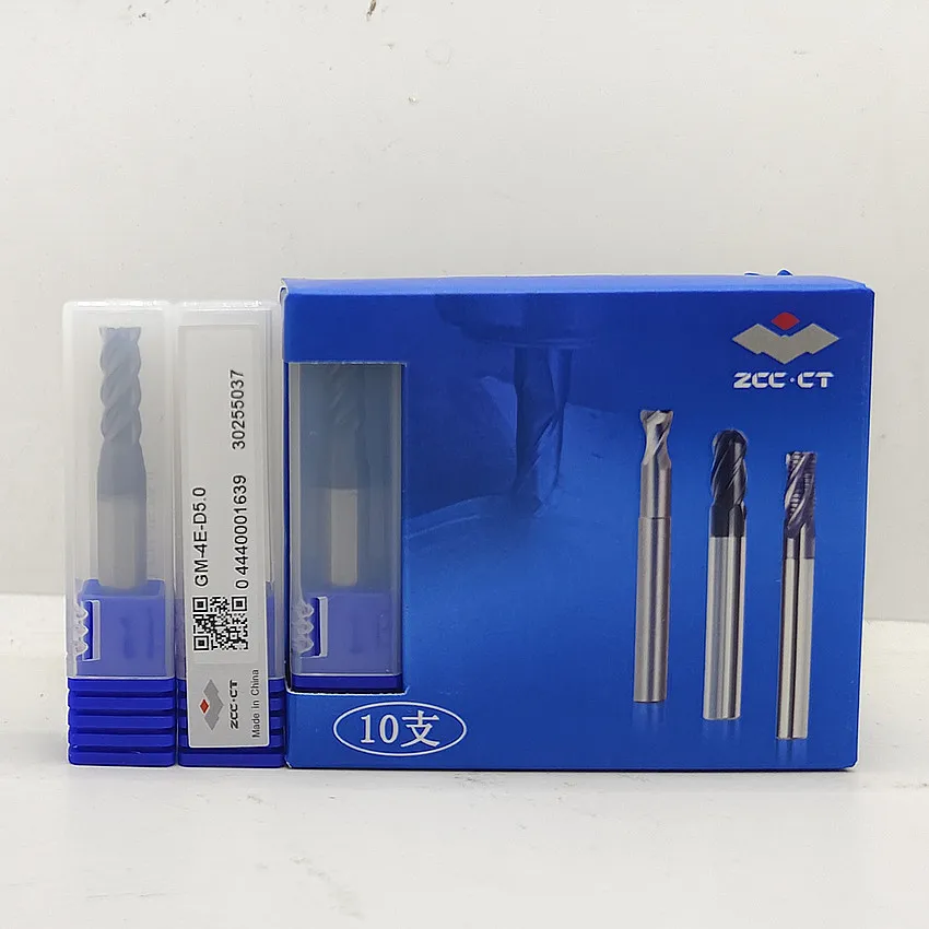 

GM-4E-D5.0 ZCC.CT CNC Four flute Flat head tungsten steel end mill GM-4E 45 ° 4 Flute Flat end mill Φ5.0*6.0*13*50 4T End Mill