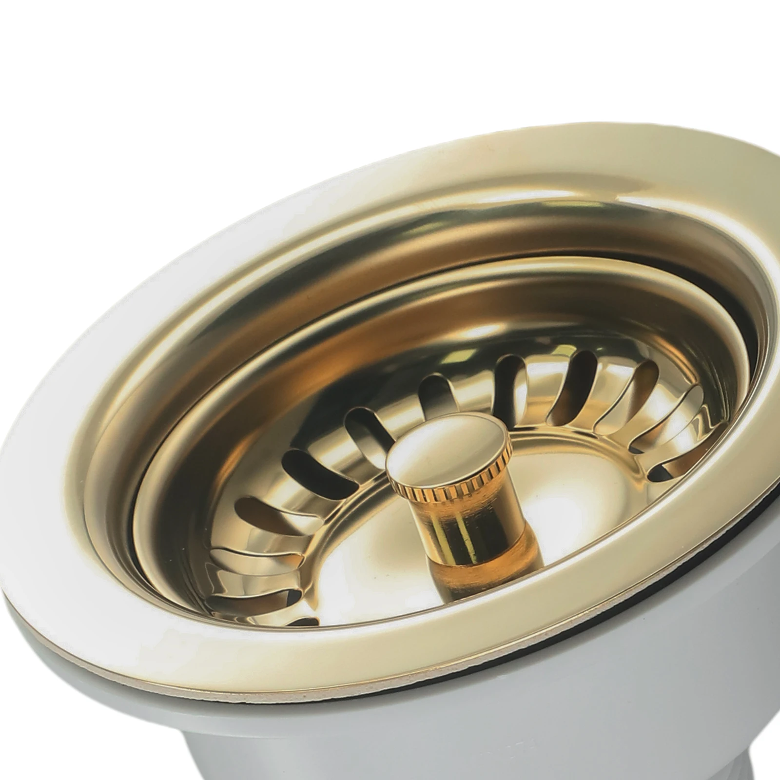 

114MM Sink Drainer Sink Drainer Efficient Drainage With Gold Plated Bathroom Sink Stopper Kitchen Sink Drain Stainless Steel