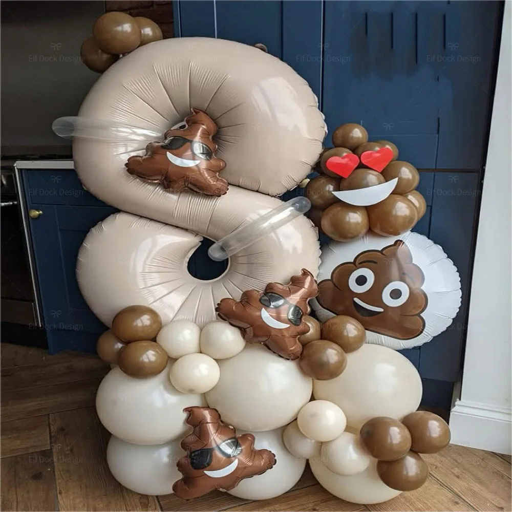 1Set Lustige Poop Thema Folie Ballons Streich Witz Party Decora kinder Spielzeug Geburtstag Party Dekoration Poop Ballon Streich geschenke