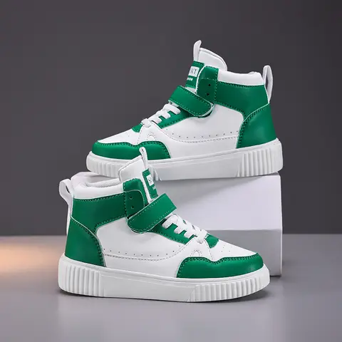 autunno ragazzi sneaker alte scarpe per bambini scarpe da basket in pelle di lusso bambini PU scarpe sportive da tennis per ragazzo taglia 28-39