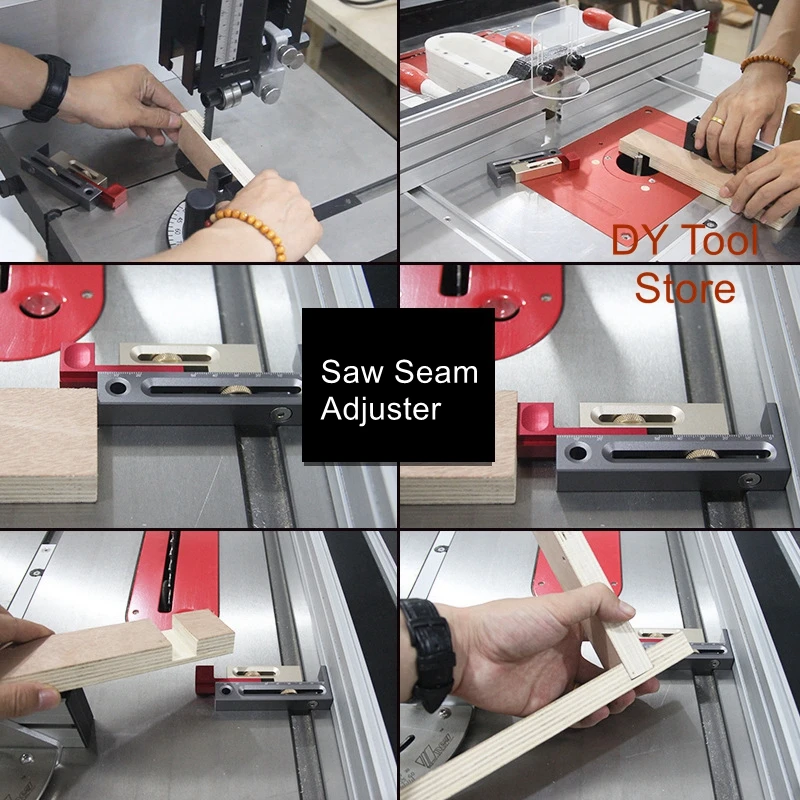 Table de scie, outils pour le travail du bois, ajusteur de couture, mortaise et tenon, bloc de mesure mobile, compensation de longueur