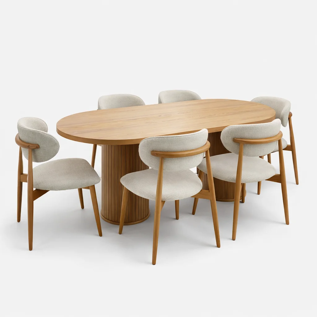 # Modern Rotating Wood Round Dining Table Durable Eco-Friendly For Apartment And Hotel Use