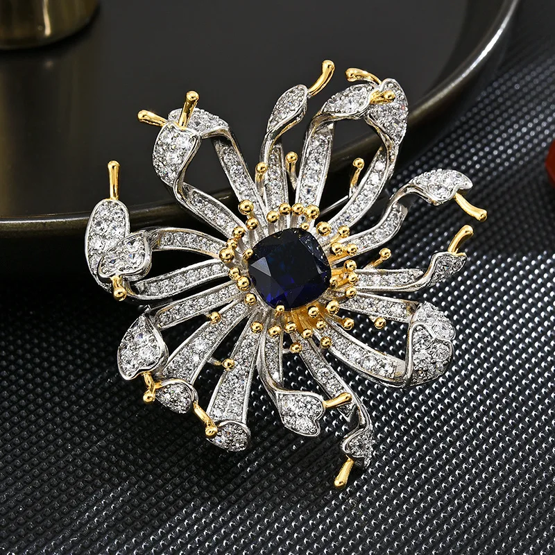 SUYU Women's Olive Chrysanthemum Pins Fashionable And Elegant Temperament Clothing Accessories Brooches