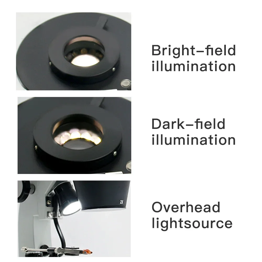 Microscopio stereo Gemologia 100V-240V Microscopio ottico binoculare per gioielli con ingrandimento 20X-40X Vendite calde