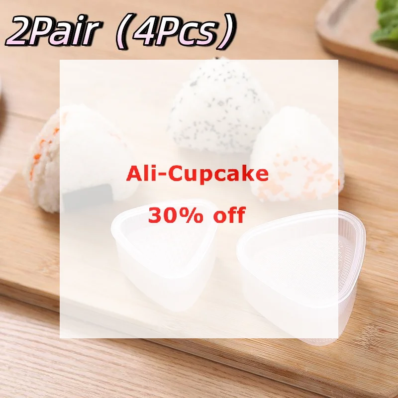 4PCS Transparent DIY Sushi Mold Kit Triangular Onigiri Rice Ball Maker Food Press Bento Accessory