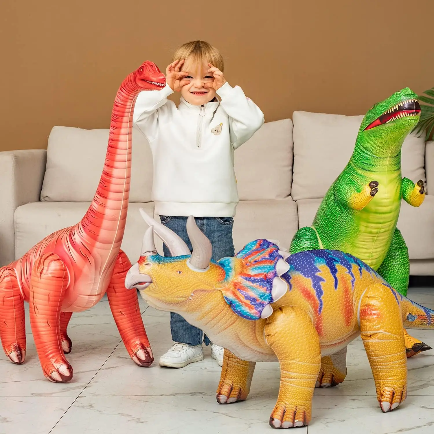 Giant Inflatable Dinosaur Kids Toy Large Realistic PVC Blow Up Balloon Jurassic Dino Birthday Party Decoration Pool Party Favors