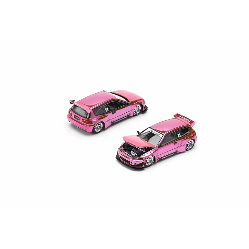 Preventa POP RACE 1:64 Pandem CIVIC EG6 MK5 tarjeta Blister rosa Diecast Diorama coche modelo de juguete