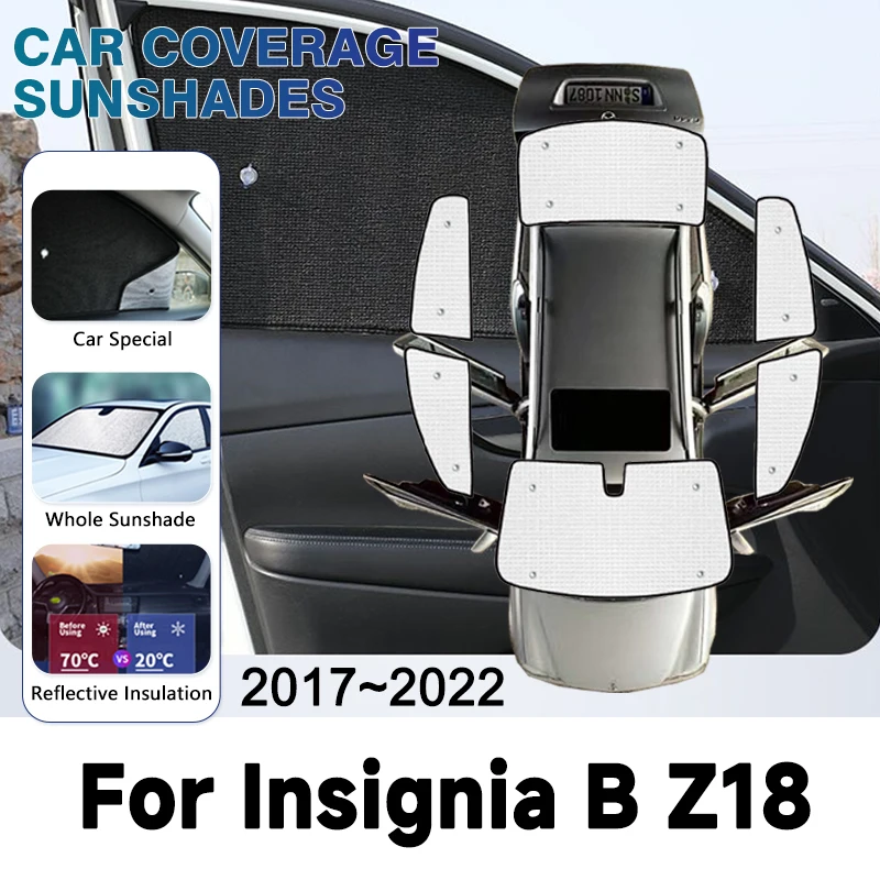 Anti-UV Car Window Shading For Opel Insignia B MK2 Z18 2017~2022 Vauxhall Insignia Buick Regal ZB Windshield Curtain Accessories