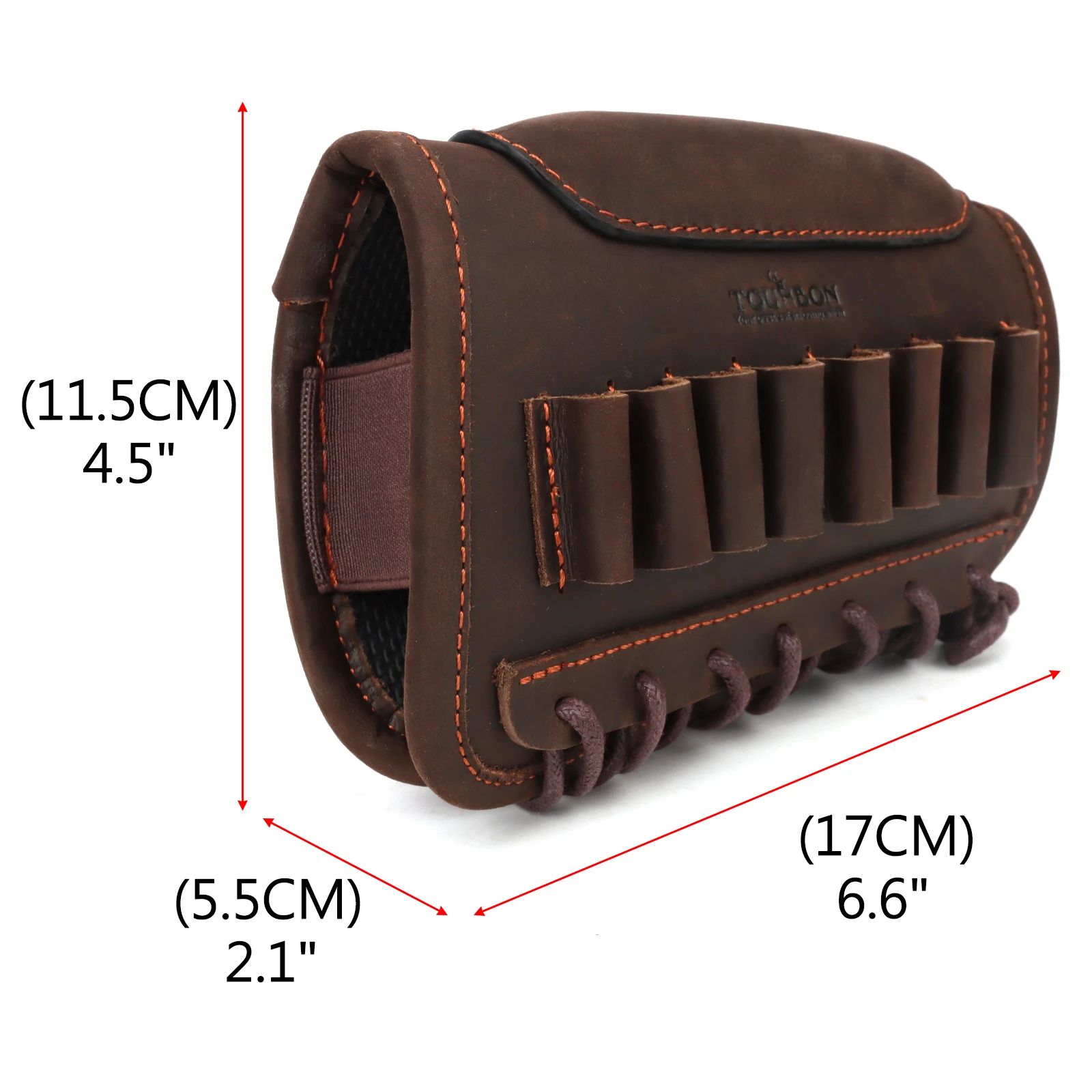 Imagem -03 - Tourbon-couro Rifle Bochecha Resto Gun Buttstock Capa com Suporte de Munição Caça Acessórios. 30 a 30. 30 a 06. 308win