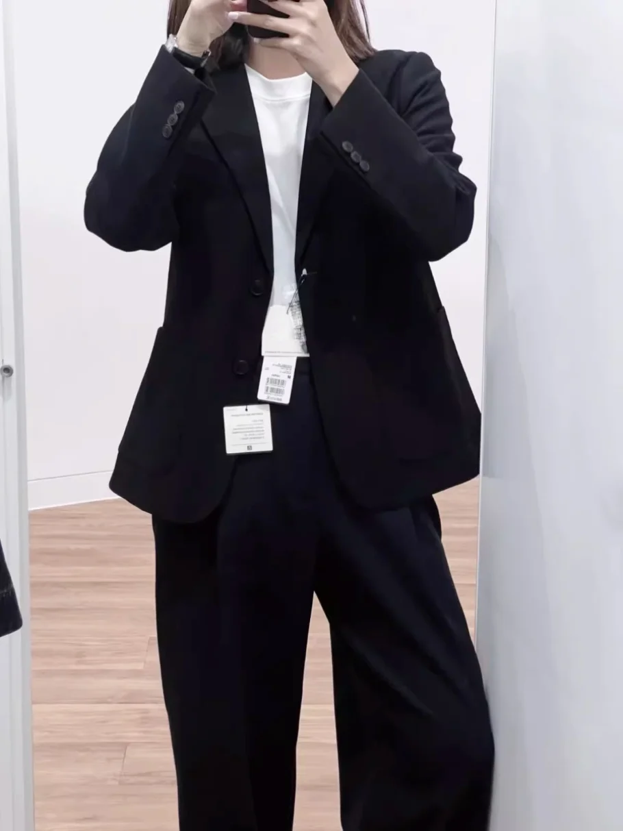 

Spring Summer New Casual Busin Commute Women's Suit Jaet Simple Sle Long Sve V-Ne Regular Length Color