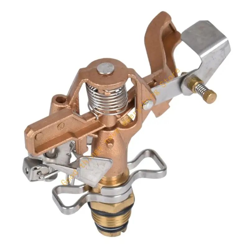 

Gardening Tool Corrosion Resistant Brass Oscillating Sprinkler 360 Degree Coverage for Outdoor Yard Lawns Watering 55KF