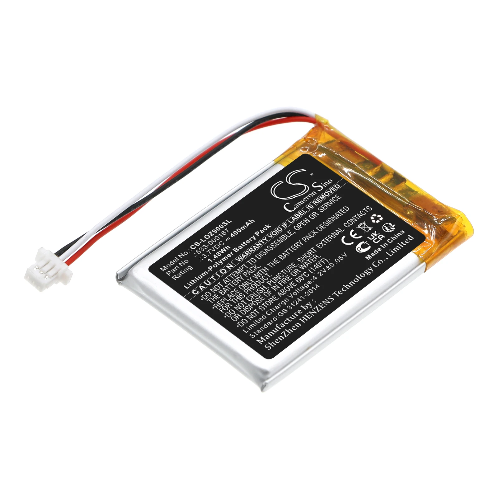 

CS Replacement Battery For Logitech Zone 900, Zone 383040, 533-000167 400mAh / 1.48Wh