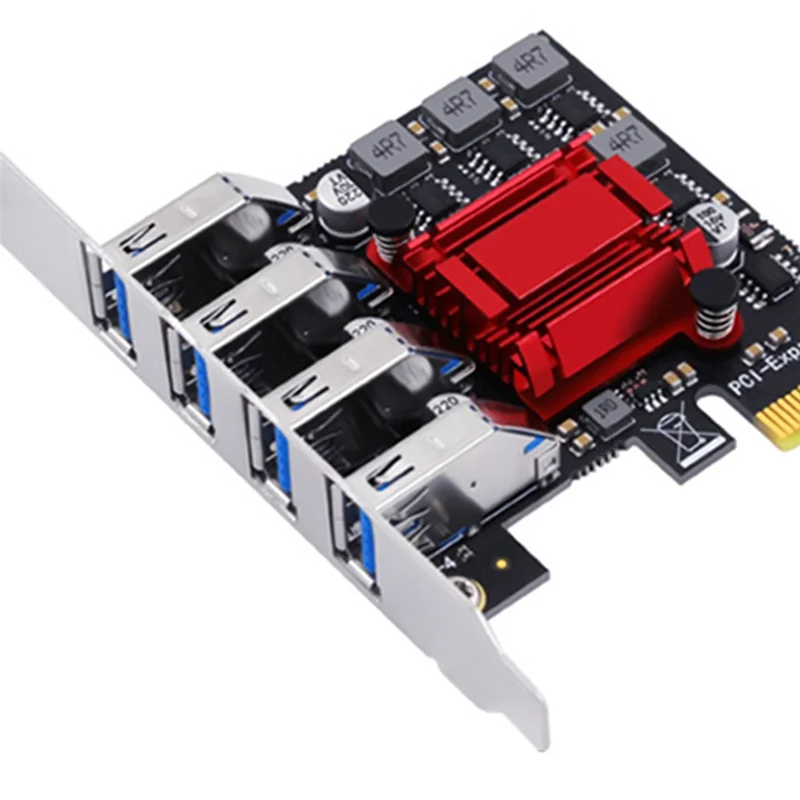 Kartu Ekspansi 4-Port USB3.2 Desktop PCI-E Ke USB3.0 Kartu Adaptor Typec Empat Port 2U