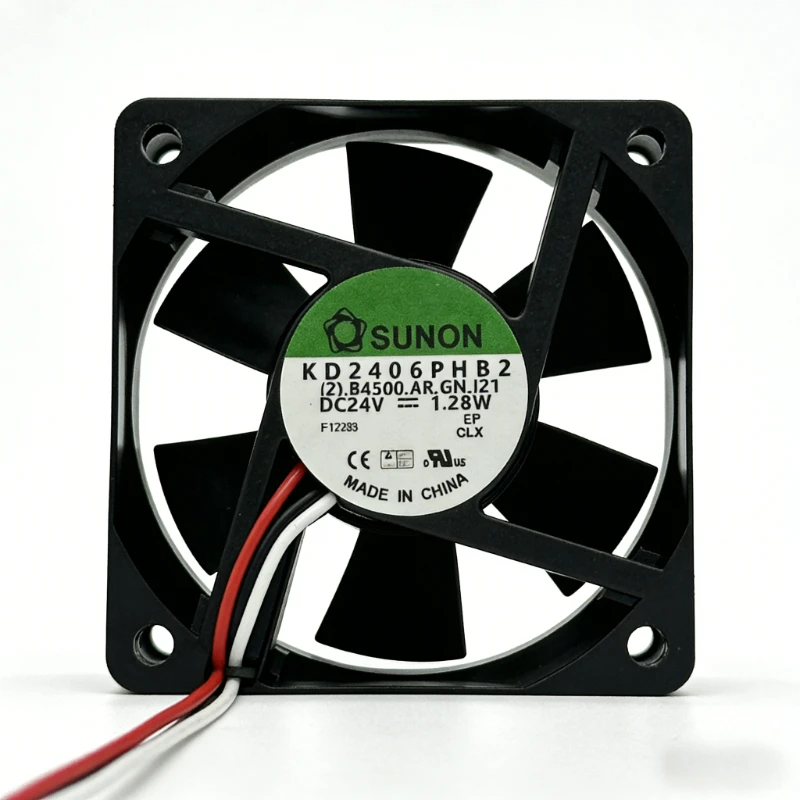 KD2406PHB2 (2).B4500.AR.GN.121 DC 24V 1.28W 60x60x15mm 3-Wire Server Cooling Fan