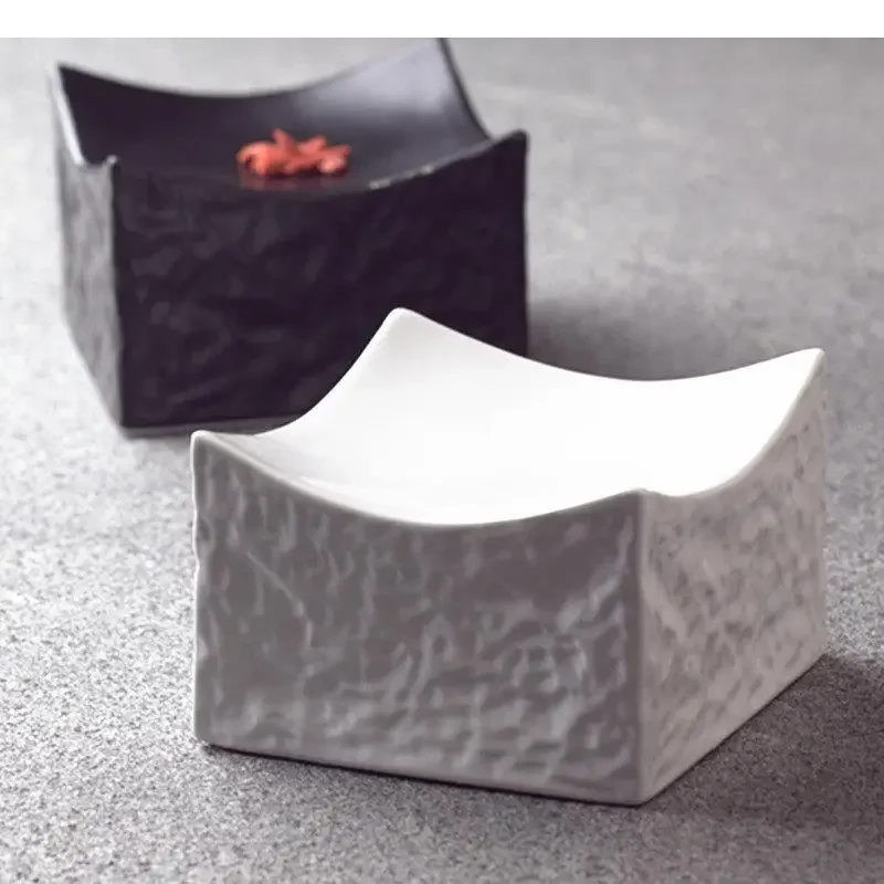 Irregular Shape Dinner Plates Ceramic Snack Dessert Plate Restaurant Solid Color Tableware Cooking Dishes Cake Stands