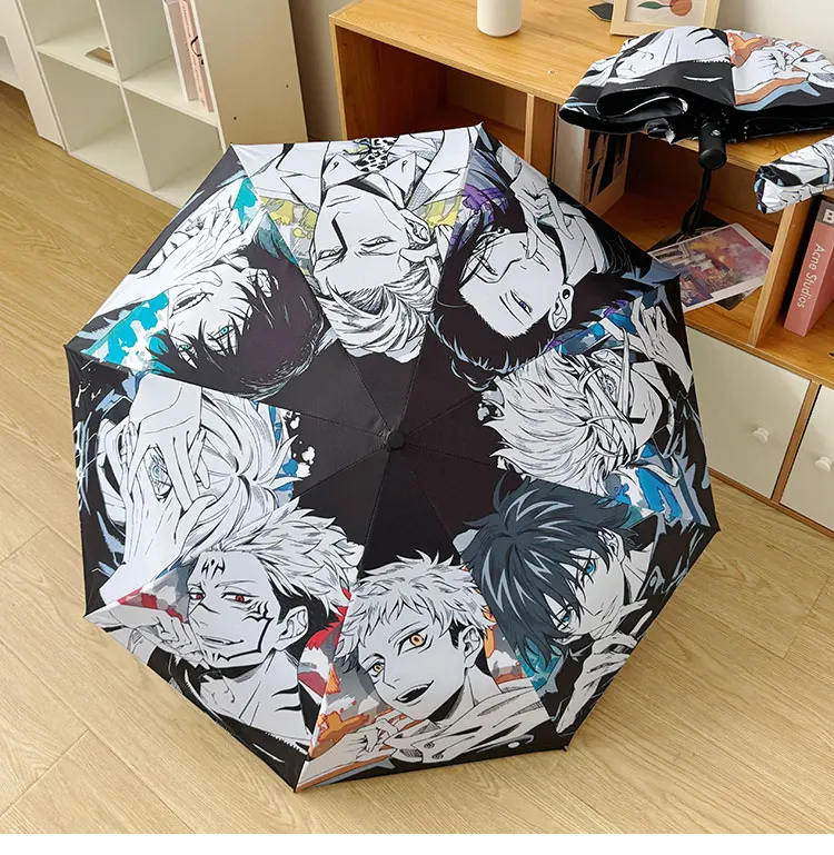 Anime Jujutsu Kaisen Satoru Gojo Ryomen Sukuna Cosplay Vinyl Umbrella Bumbershoot Cartoon Folding Rainshade Sunshade Xmas Gift