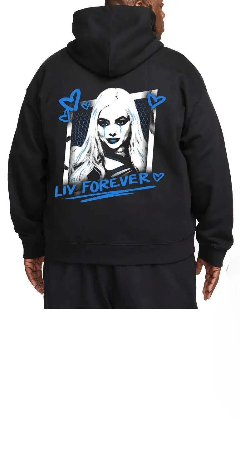 2024 New Autumn/Winter Hot Wrestling Fans Men's Liv Morgan Black Zipper Hoodie Street Casual Sports Shirt