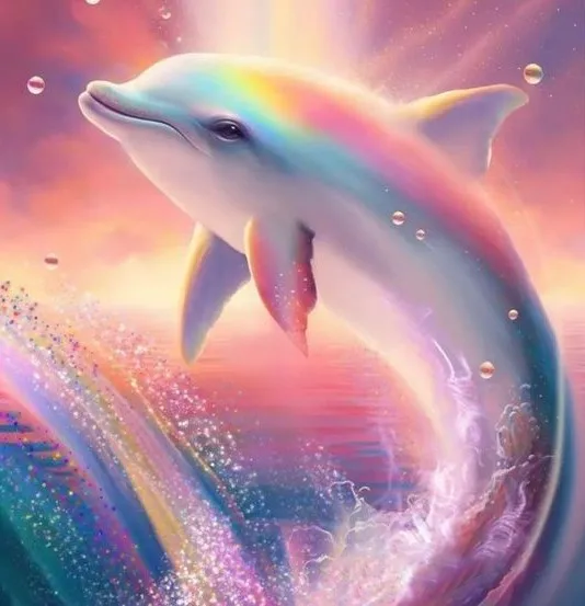 JMINE Div 5D Dolphin rainbow sea Full Diamond Painting cross stitch kits art animal 3D paint by diamonds