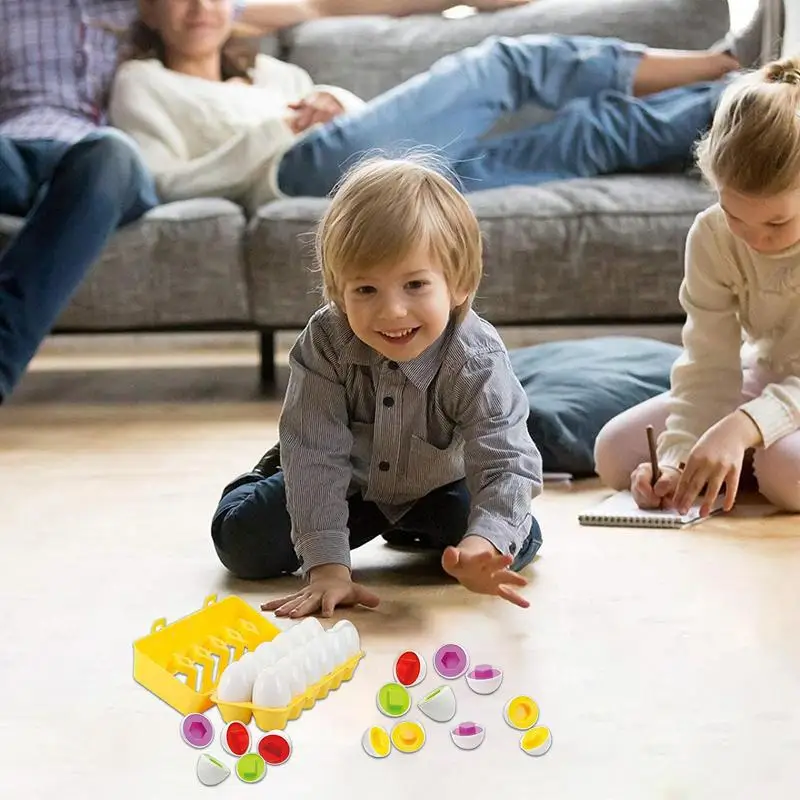 Montessori Vorm En Kleur Bijpassende Eieren Speelgoed Vroeg Leren Educatief Vorm Erkenning Ontwikkeling Stem Speelgoed Cadeau Voor Kinderen