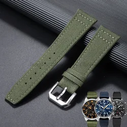 20mm 21mm 22mm Nylon Canvas Watch Strap for IWC Pilot Strap Waterproof Men Sport Green Watch Strap Replacement Watch Bracelet