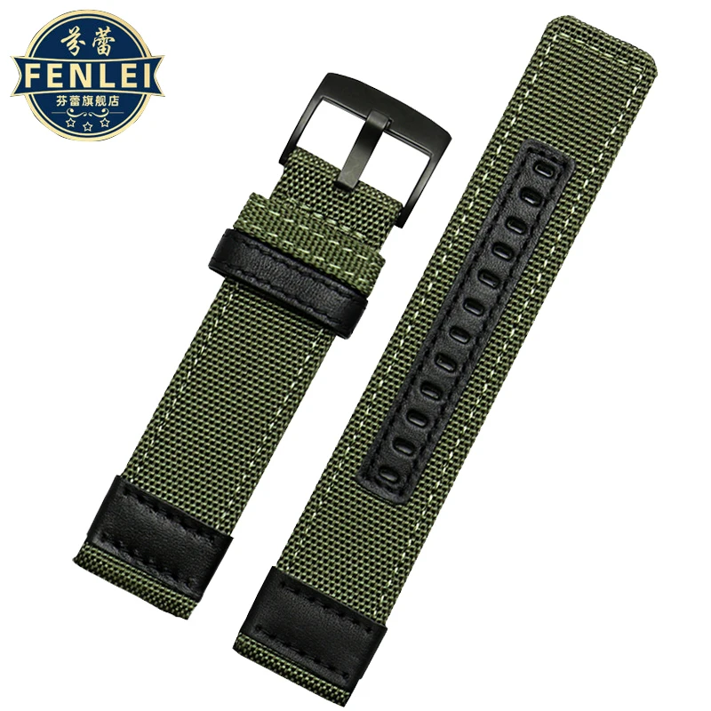 Untuk Casio tali jam nilon PRG-600YB PRG-650 PRW-6600 seri GA2000 mendaki gunung kulit kanvas Aksesori tali jam 24MM