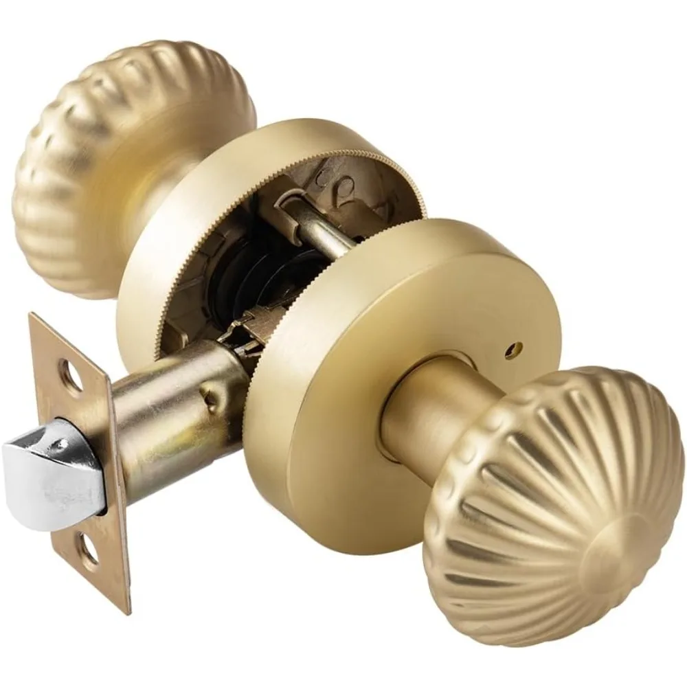 

Золотые внутренние дверные ручки, ручки-ракушки Дверные ручки для ванны и кровати, сверхмощная дверная ручка с замком