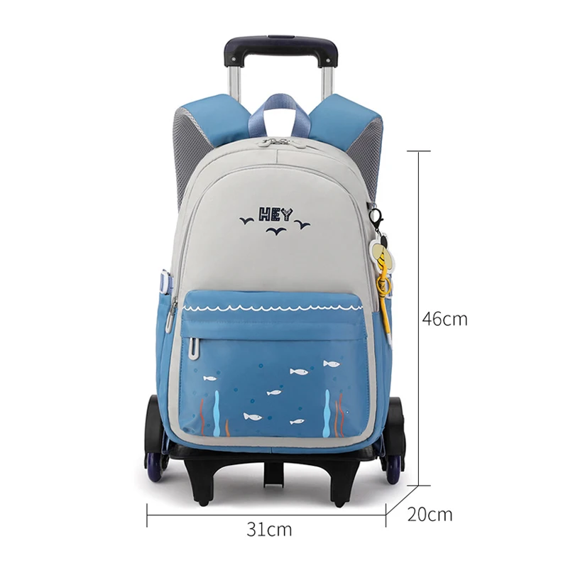 Student School bag Rolling Backpack Girls Boys Wheeled Bag Waterproof Trolley School bag With wheels Children Trolley backpack