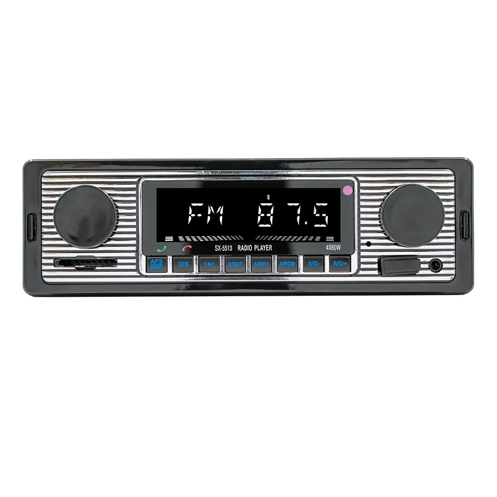 One Din Car Radio Mp3 Player With USB SD AUX IN Bluetooth In Dash Car Stereo Audio Multimedia Player 12V Colorful Button lights