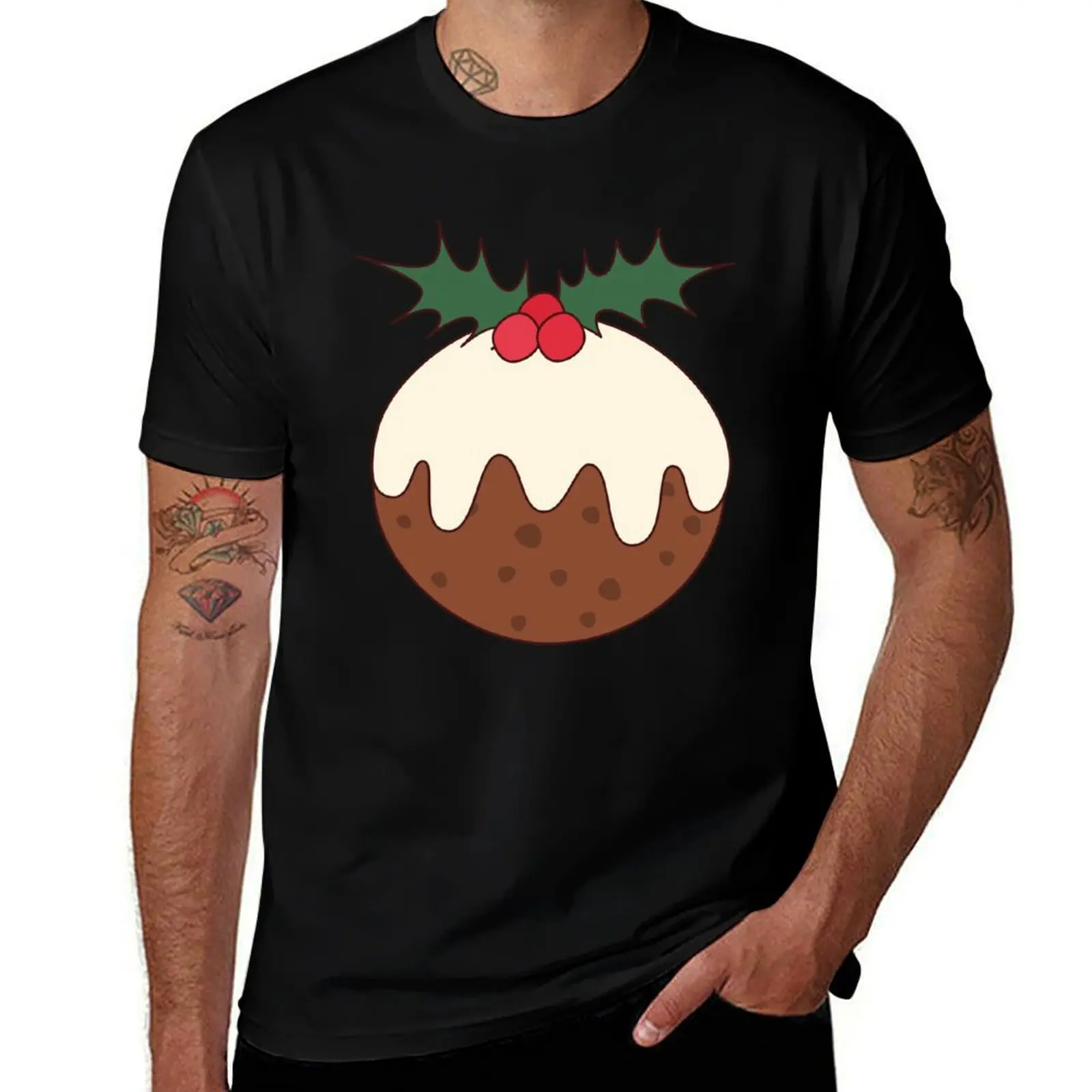 Iced Christmas Pudding Figgy Pudding Plum Pudding Holly T-Shirt Running Performance Short Sleeve Tee T-Shirt