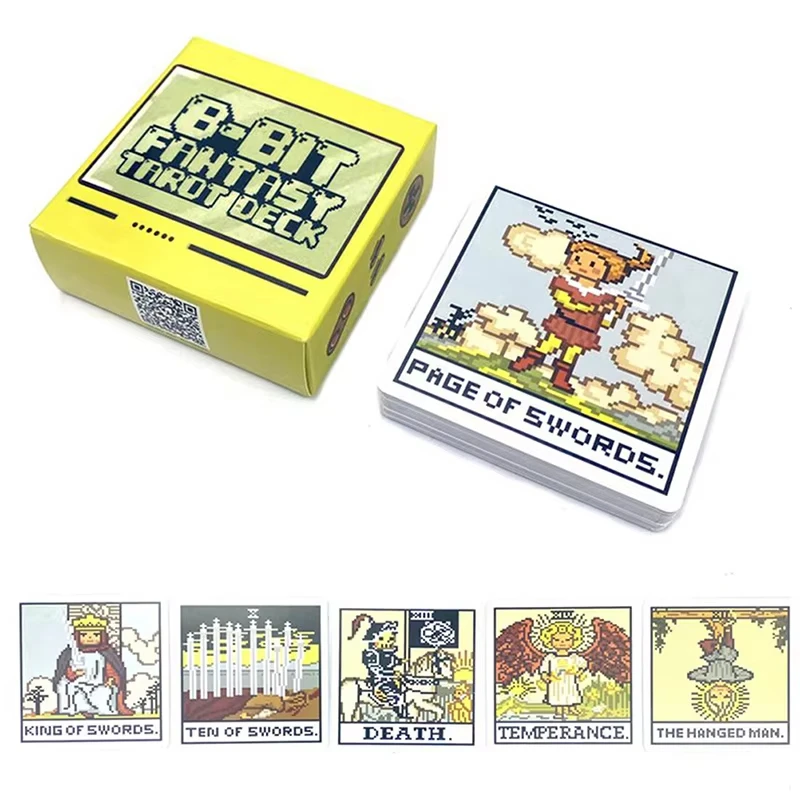 8 Bit Fantasy Tarot Deck Card Prophecy Divination Family Party Board Fortune Telling Game Beginners Card