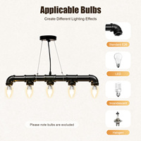 Vintage Retro Pendant Light Industrial Chandelier Ceiling Lights E27 Retro Water Pipe Pendant Light Loft Lamp for Living Room