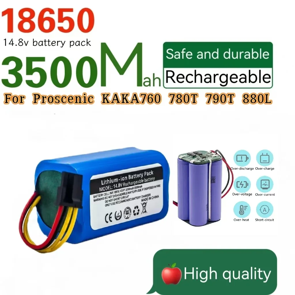 

Rechargeable 18650 battery pack 14.8v lithium battery for Proscenic KAKA760 Cocoa Smart 780T CocoaSmart 790T 880L Vacuum Cleaner