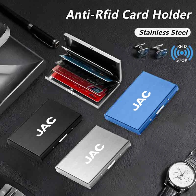 Car RFID Blocking Card Holder Metal Wallet Case Storage Accessories For JAC J7 J3 S2 J2 JS2 T8 JS4 J5 Refine S3 S7 J4 S4 - view 3